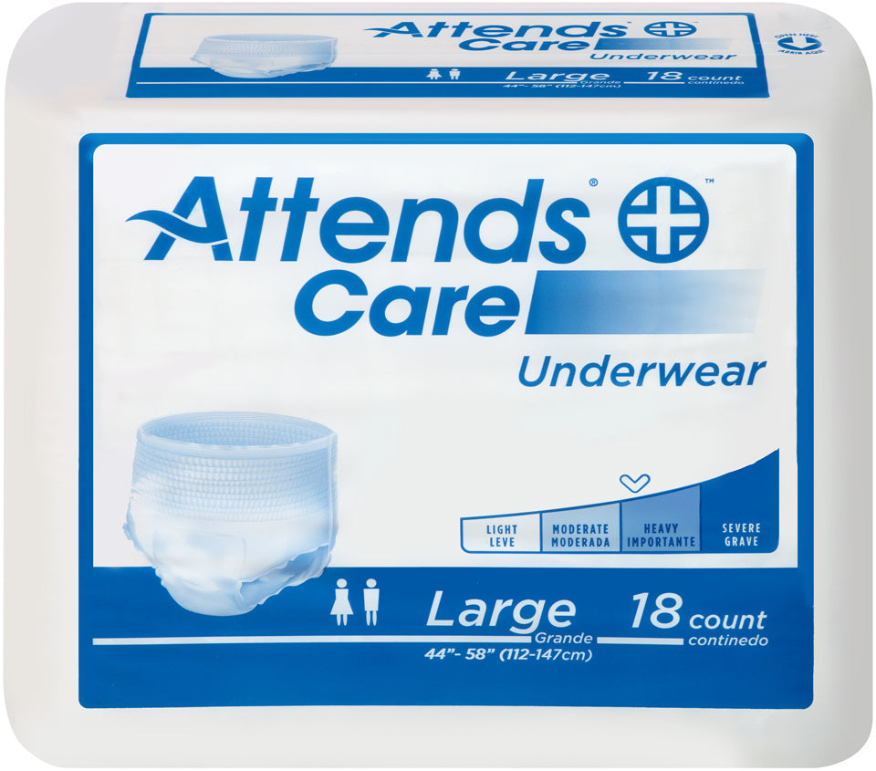 Attends Care Underwear, Moderate-Heavy Absorbency, Large, 44" - 58"