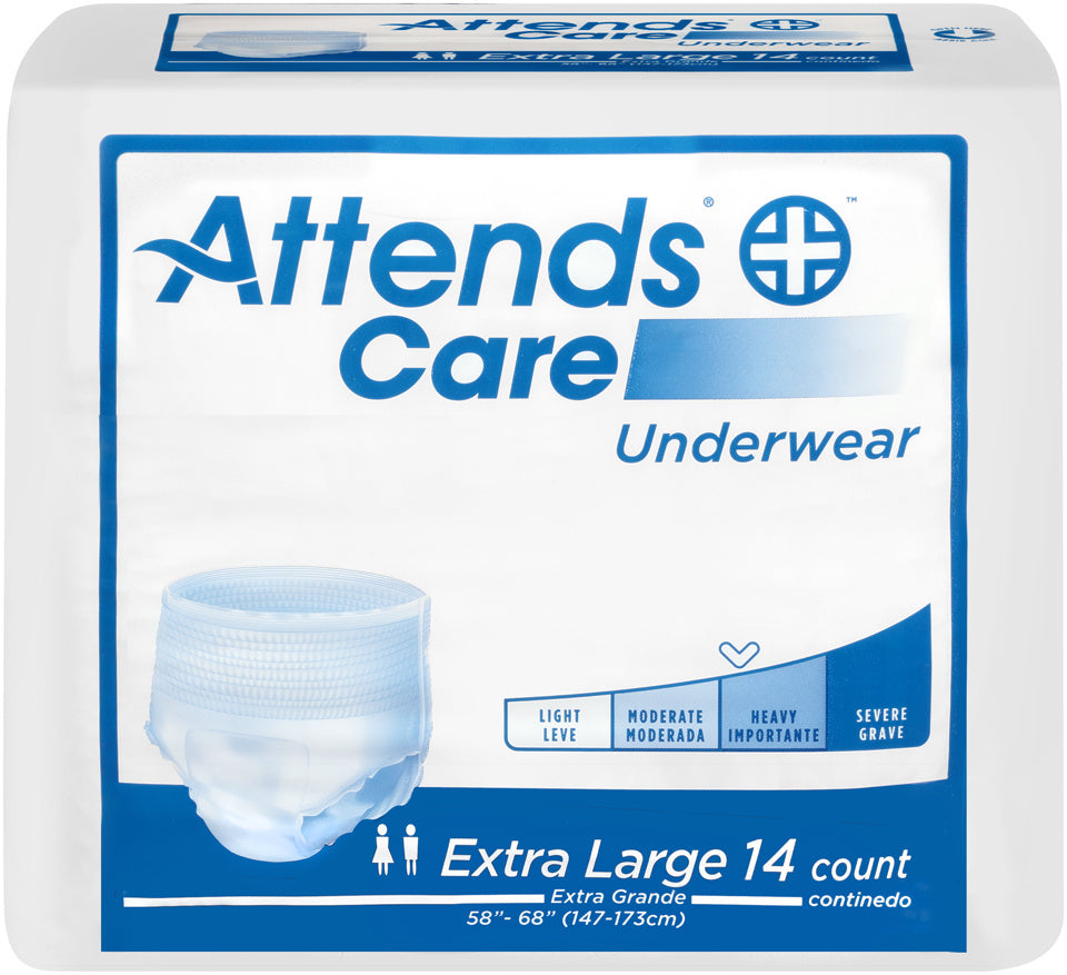 Attends Care Underwear Moderate-Heavy Absorbency Extra Large 58" - 68"
