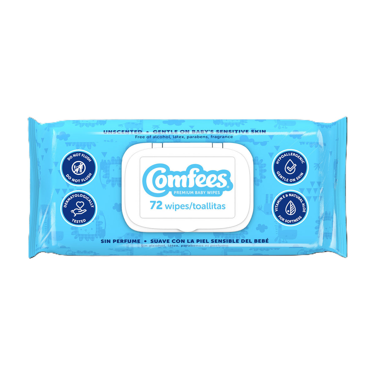 Comfees Unscented Baby Wipes 72 Count