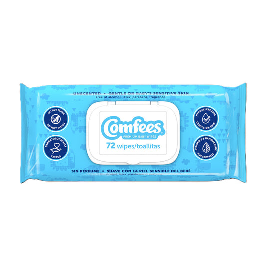Comfees Unscented Baby Wipes 72 Count