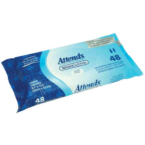 Attends Unscented Washcloths 8.7" x 12.6"