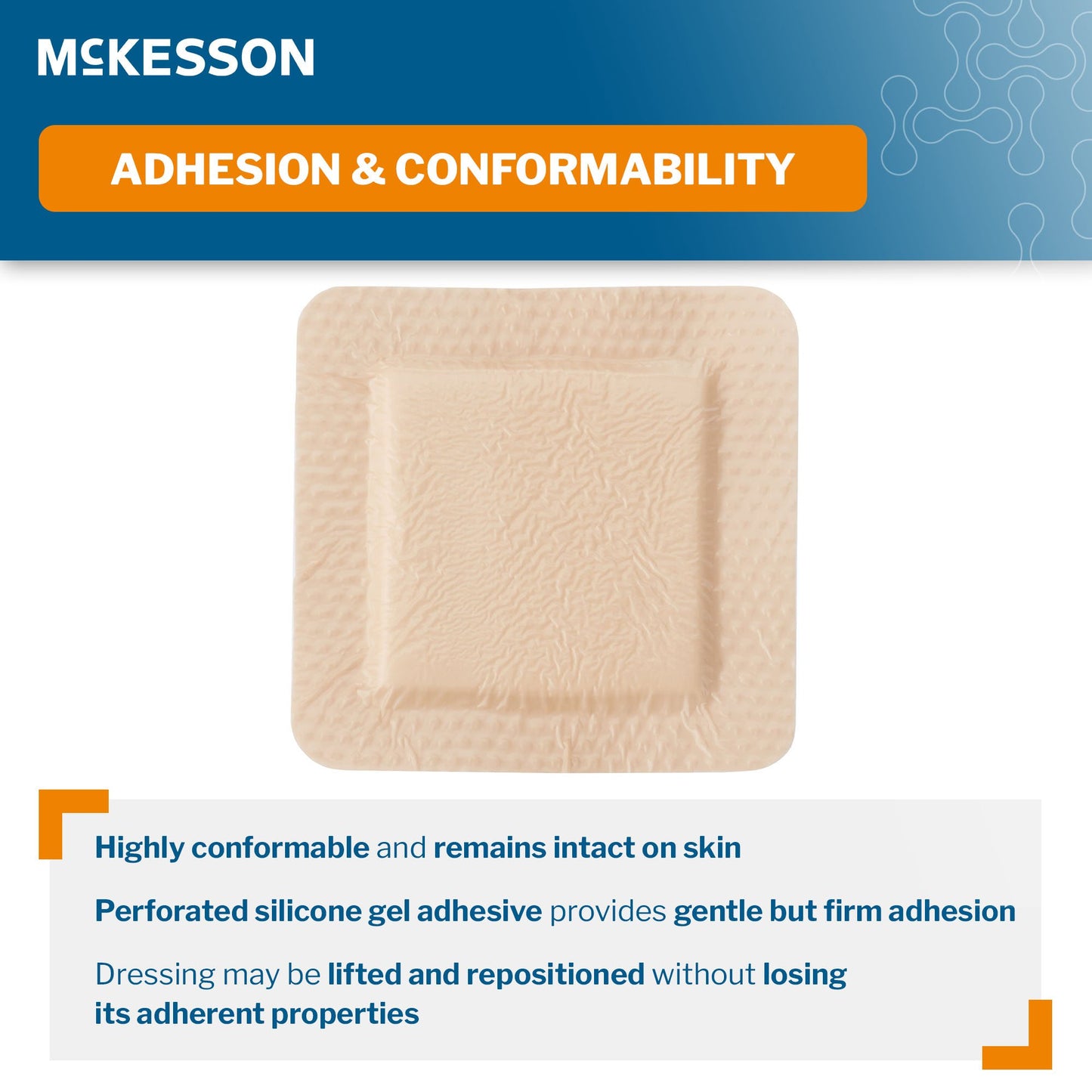 McKesson Silicone Adhesive with Border Silicone Foam Dressing