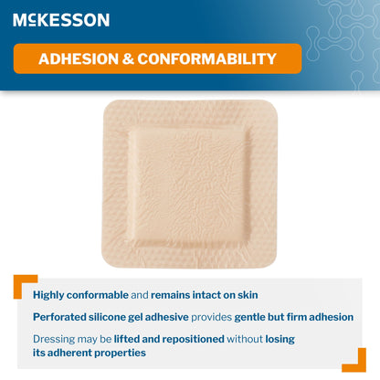 McKesson Silicone Adhesive with Border Silicone Foam Dressing
