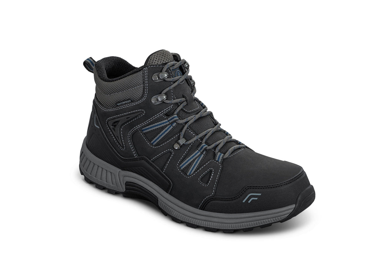 Ridgewood Men's Waterproof Hiking Boots, Black, angle view