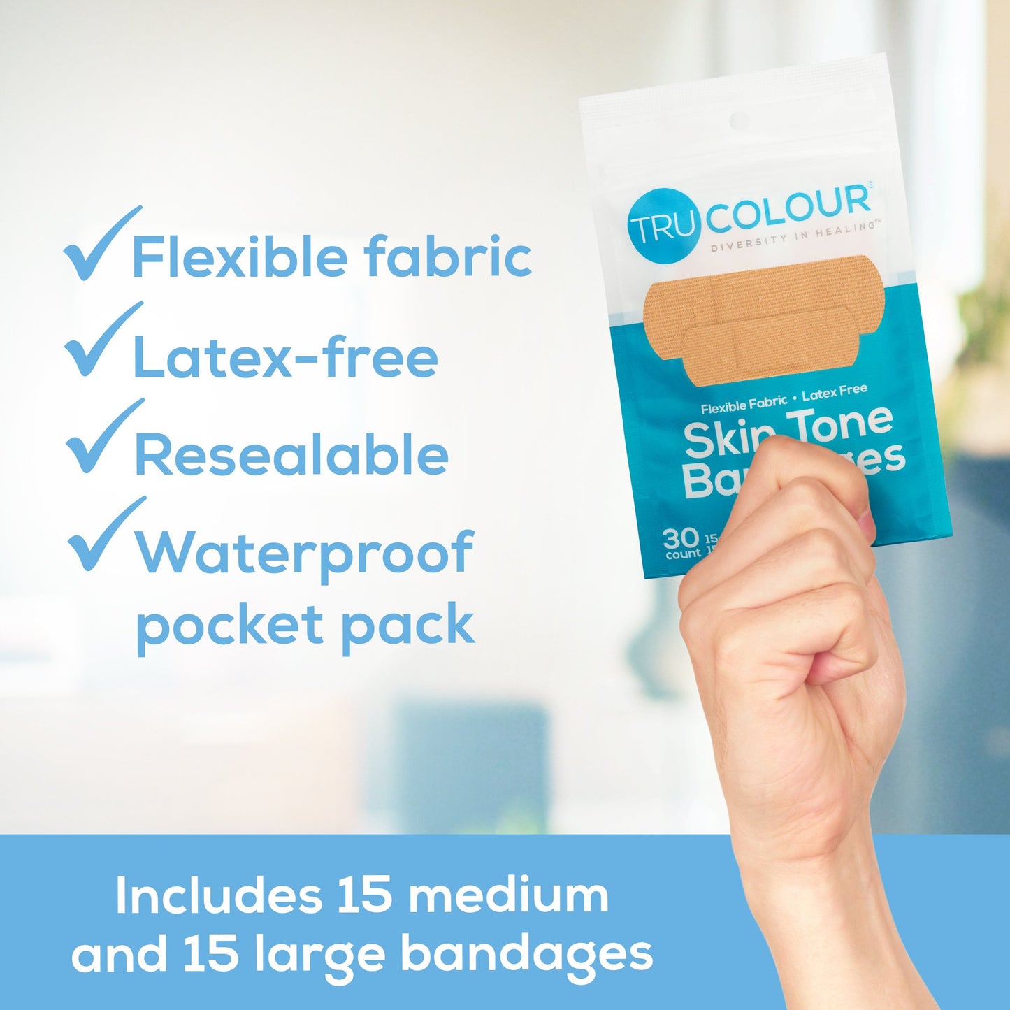 Tru-Colour Skin Tone Adhesive Bandages for Fair Skin Tone Shades