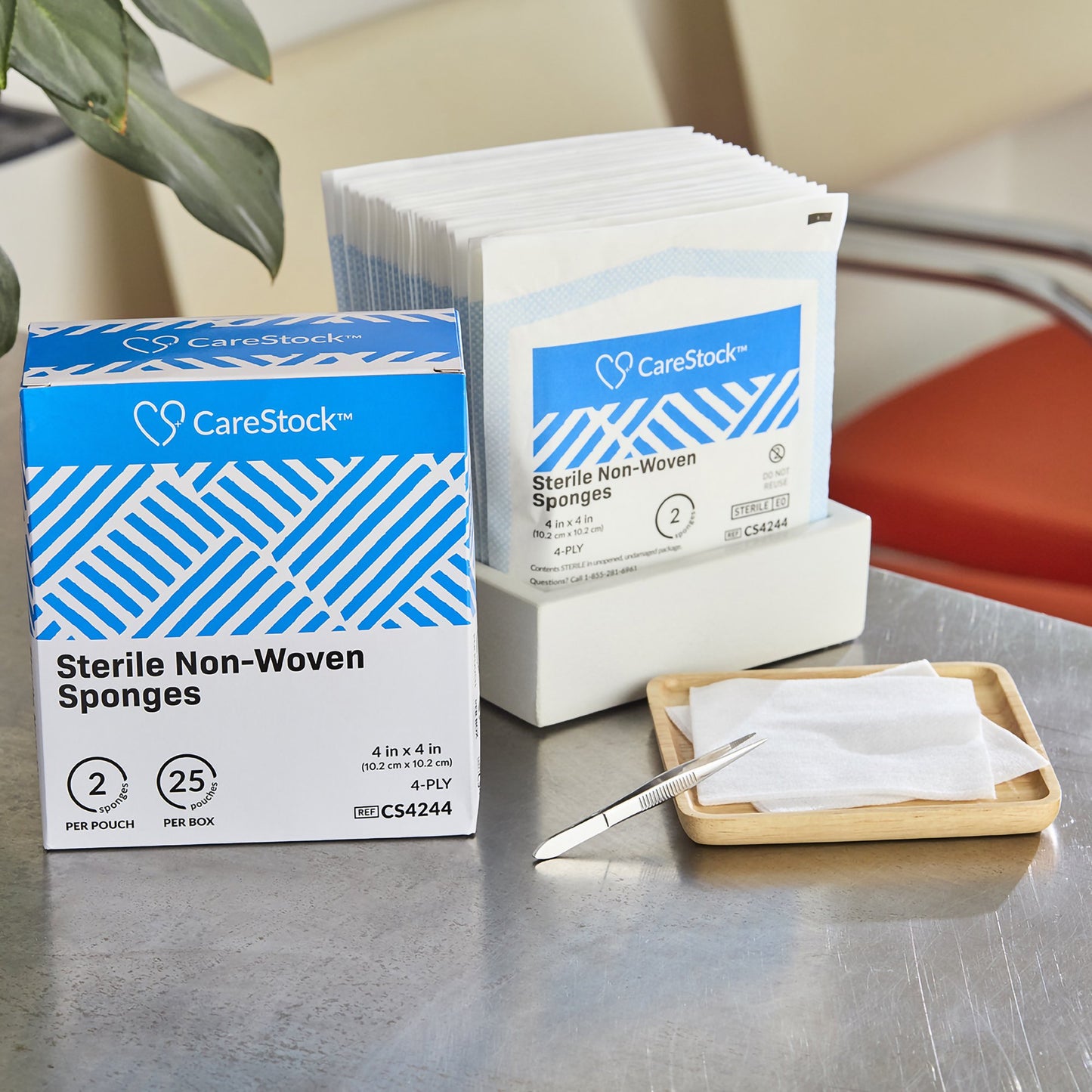 CareStock™ Sterile Nonwoven Sponge, 4 x 4 Inch