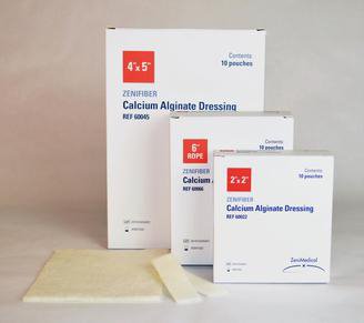 ZeniFIBER Calcium Alginate Dressing, 4 x 5 Inch