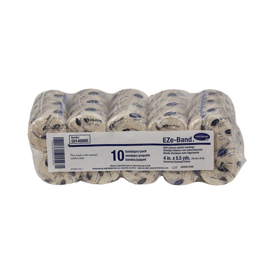 EZe-Band® LF Double Hook-and-Loop Closure Elastic Bandage, 4 Inch x 5-1/2 Yard