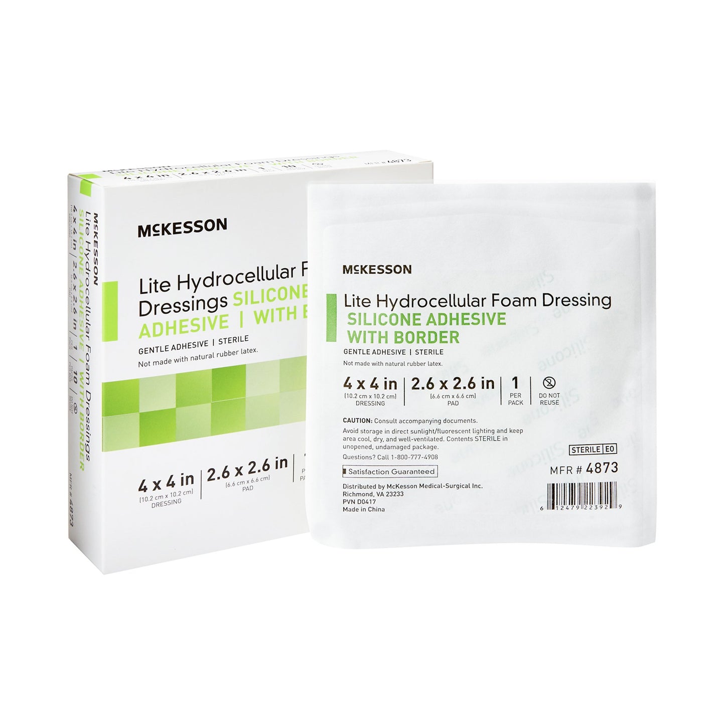 McKesson Lite Hydrocellular Foam Dressings w/ Border & Silicone Adhesive