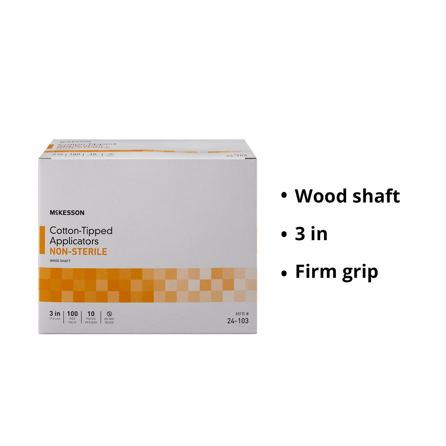 McKesson Nonsterile Cotton-Tip Swabsticks, 3 Inch