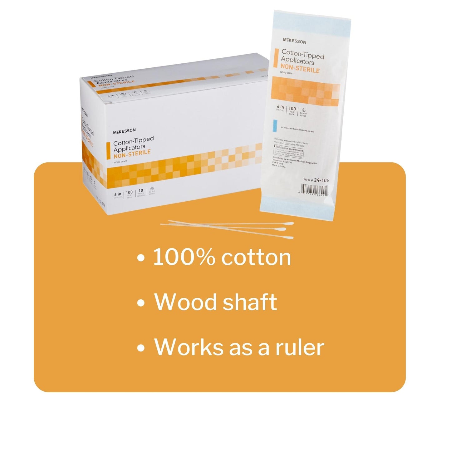 McKesson Swabsticks, Cotton-Tip