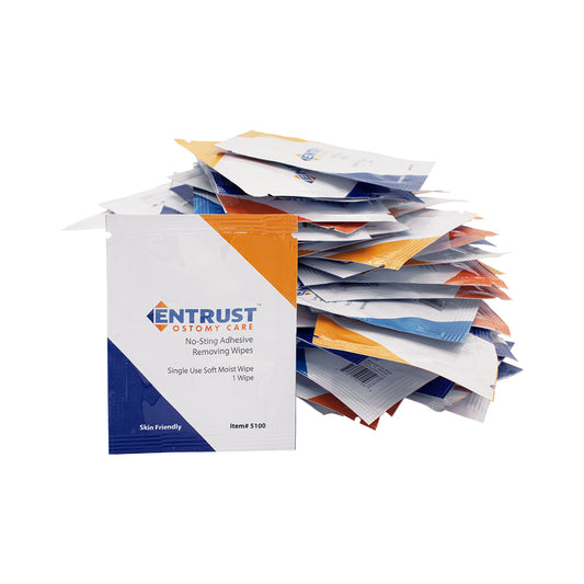 Adhesive Remover Wipes No-Sting Skin Friendly 100 Count
