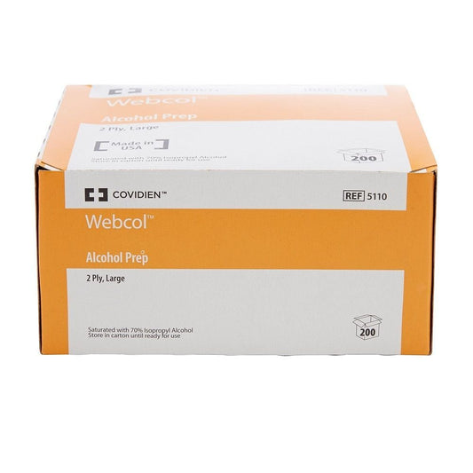 Webcol Alcohol Prep Pads Large 2-Ply 200 Count