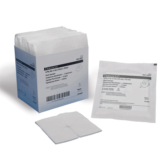 Dermacea Non-Woven Drain Sponge Sterile 2's 4" x 4" 6 ply