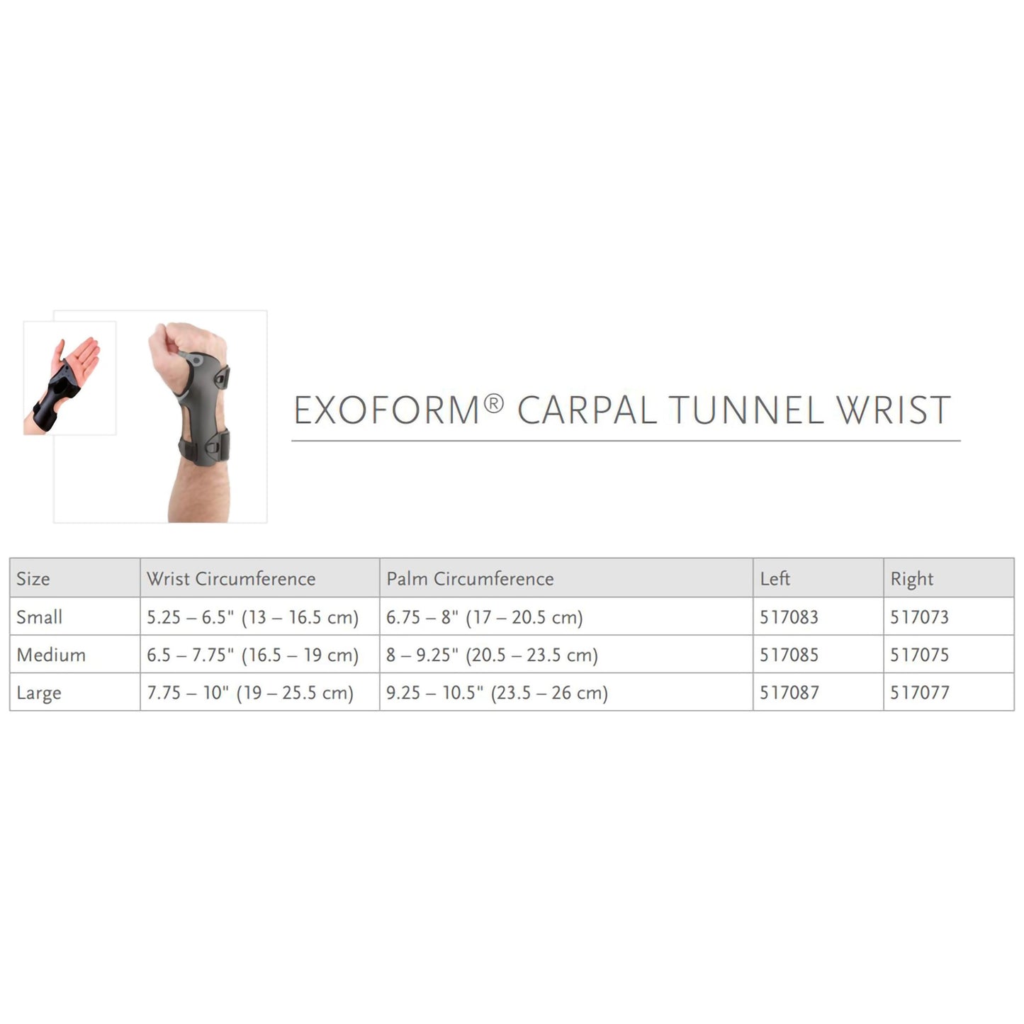 Ossur® Exoform® Right Carpal Tunnel Wrist Support