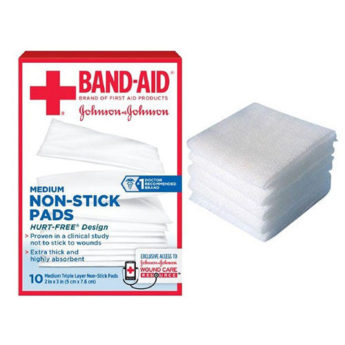 J & J Band-Aid First Aid Non-Stick Pads 2" x 3" 10 Count