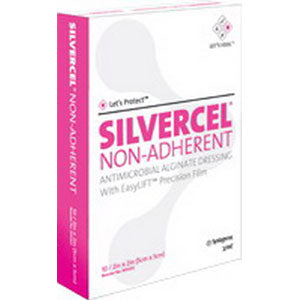 Silvercel Non-Adherent Antimicrobial Alginate Dressing 2" x 2"