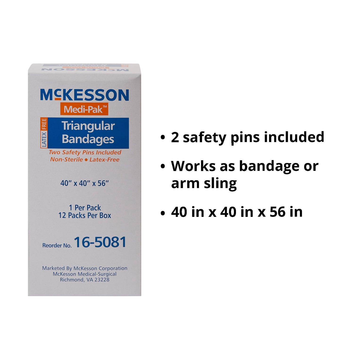 McKesson Triangular Bandage, 40 x 40 x 56 Inch