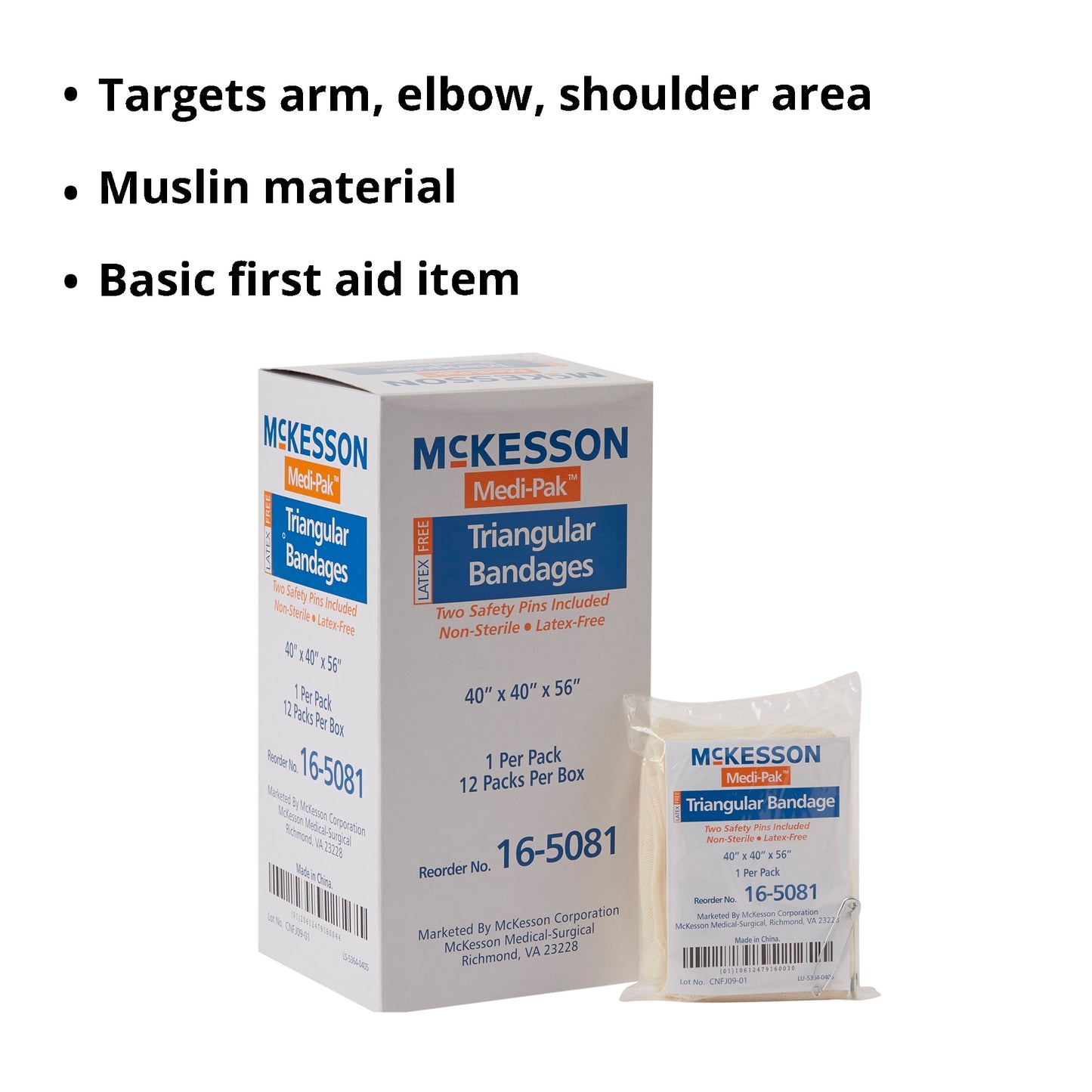 McKesson Triangular Bandage, 40 x 40 x 56 Inch