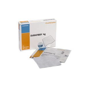Durafiber Ag Gelling Fiber Dressing 6" x 6" 60 Count