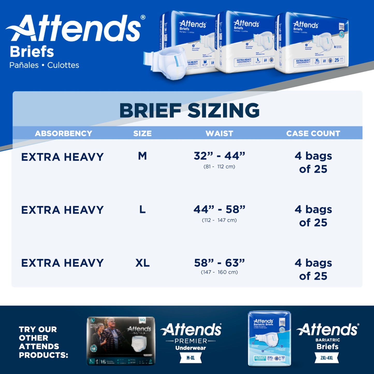 Attends® Extra Heavy Absorbency Briefs