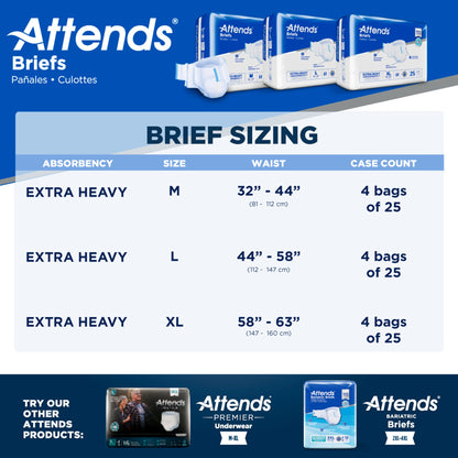 Attends® Extra Heavy Absorbency Briefs