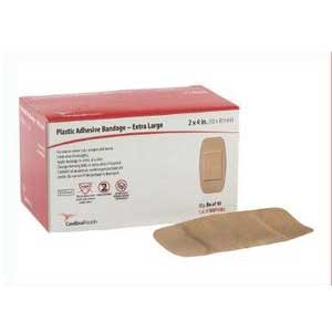 Sheer Plastic Adhesive Bandage X-Large 2" x 4-1/2". 50ct