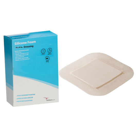 Kendall Silicone Non-Bordered Foam Dressing 4" x 4"