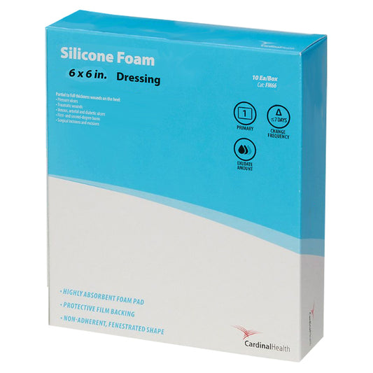 Kendall Silicone Non-Bordered Foam Wound Dressing 6" x 6"