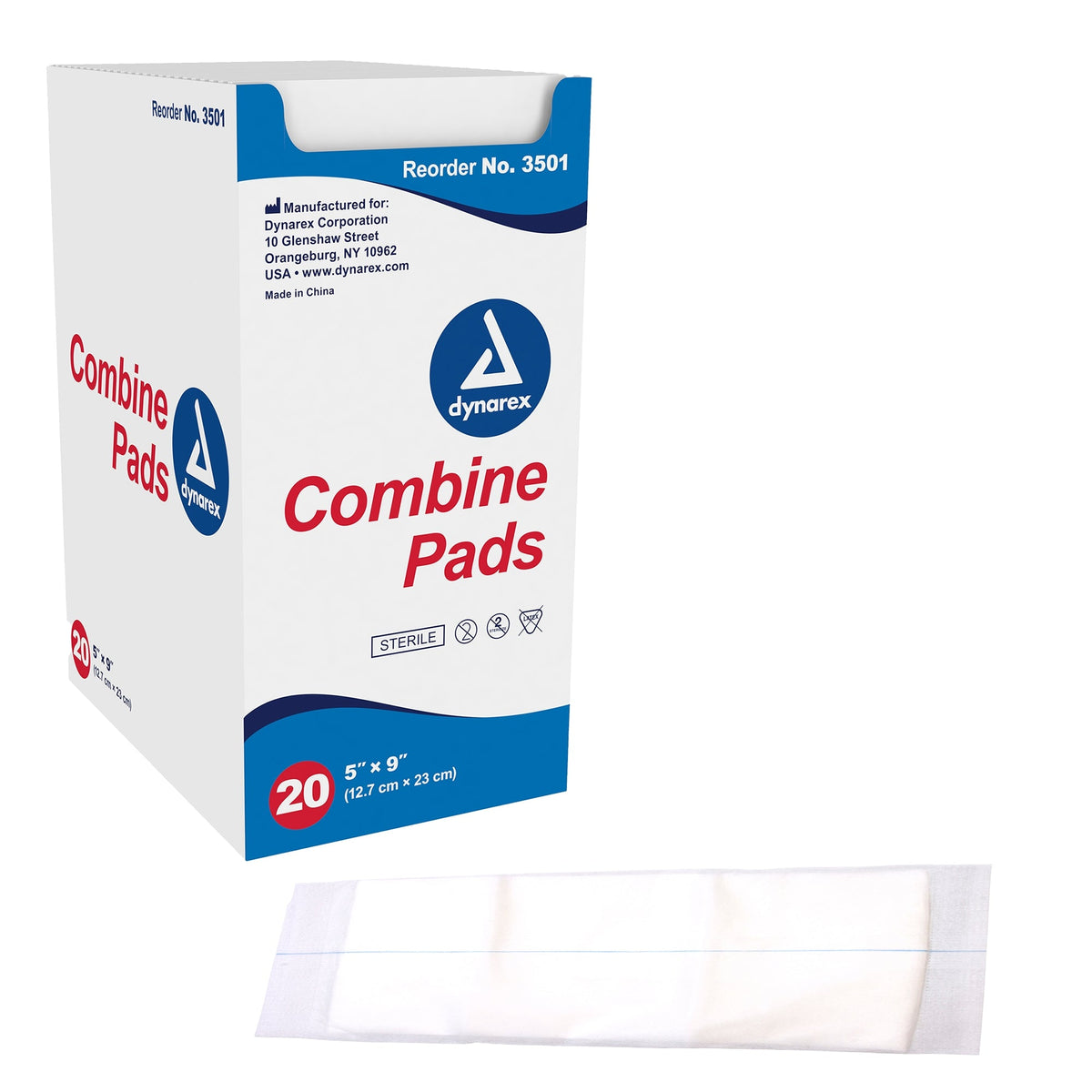 Dynarex Sterile Non-Adherent Combine Pad 5" x 9"
