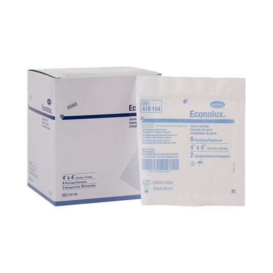 Econolux Gauze Sponge Sterile 2's 8-Ply 4" x 4"