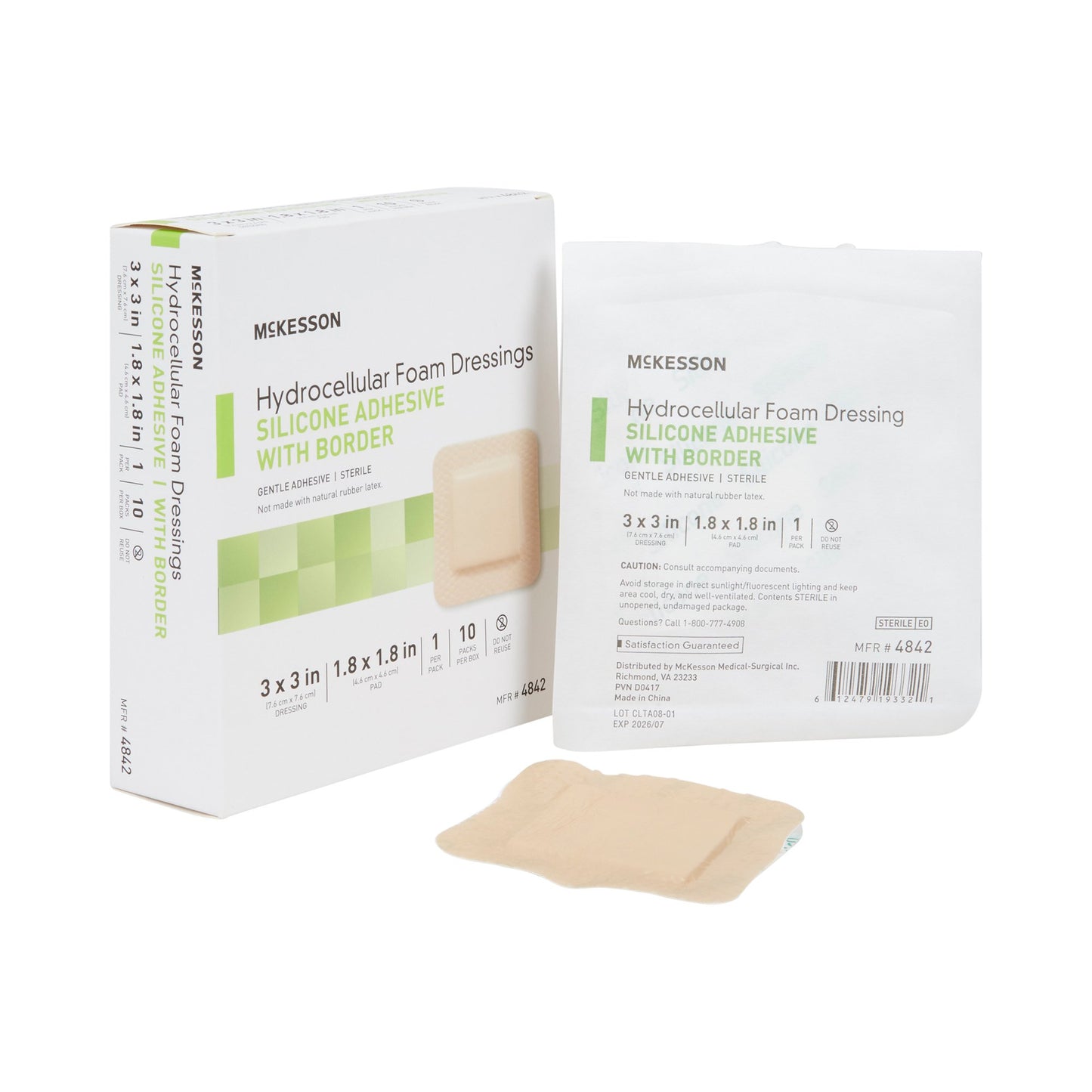 McKesson Silicone Adhesive with Border Silicone Foam Dressing