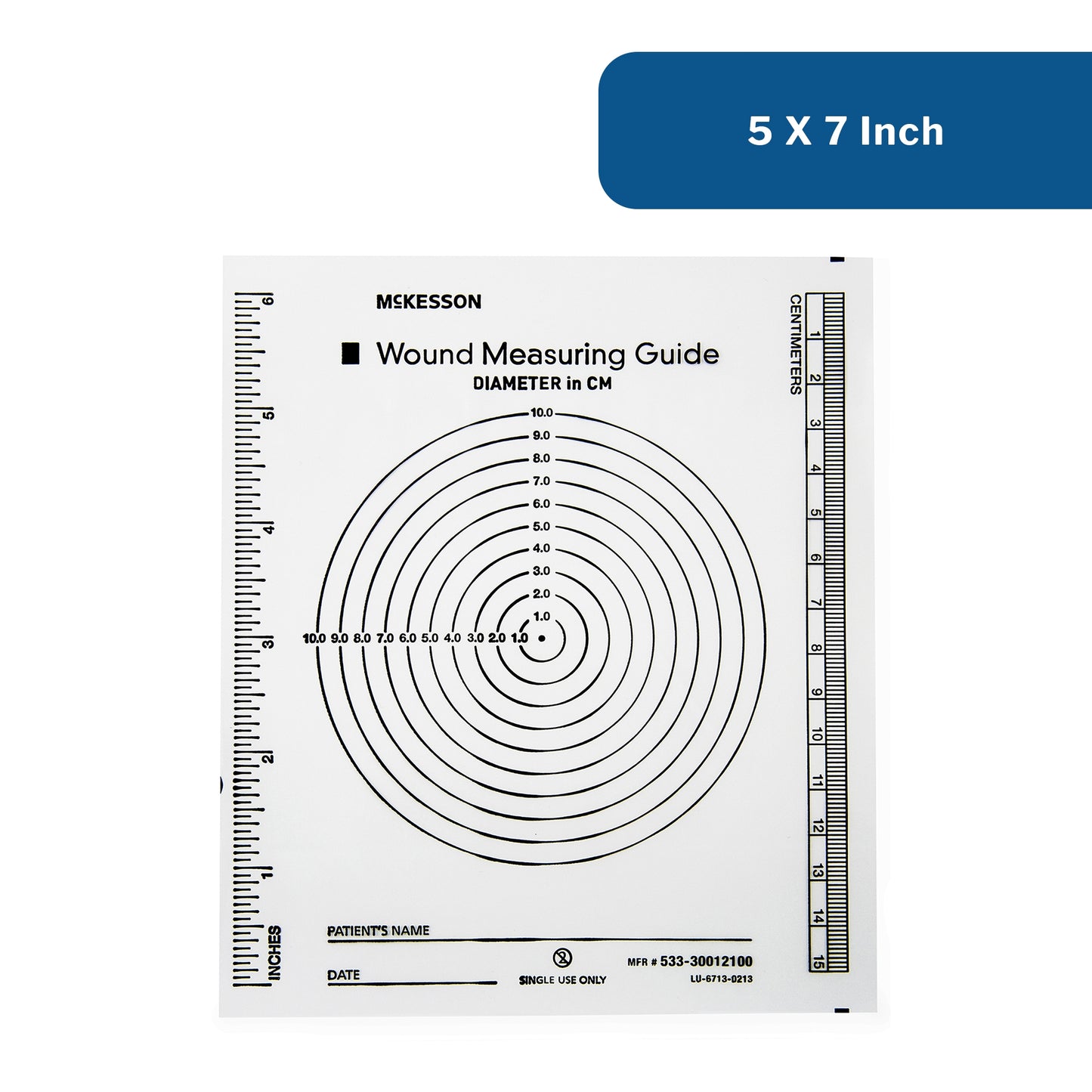 McKesson Plastic Wound Measuring Guide, 5 x 7 Inch