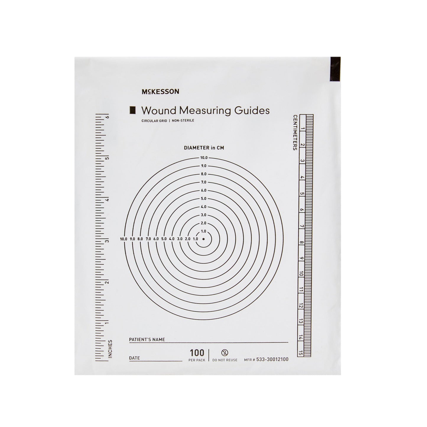 McKesson Plastic Wound Measuring Guide, 5 x 7 Inch