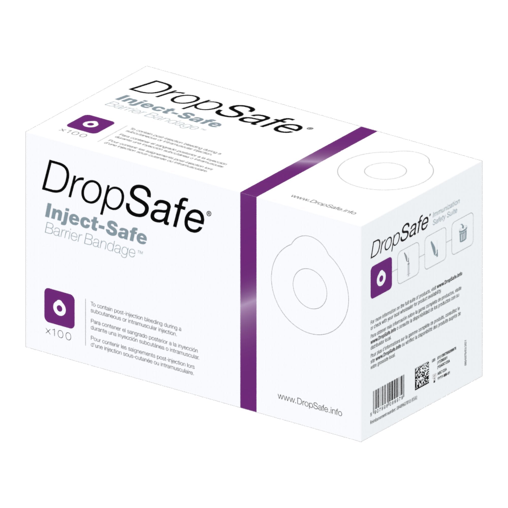 DropSafe® Inject-Safe Barrier Bandage™ Pre-Injection Adhesive Strip ...