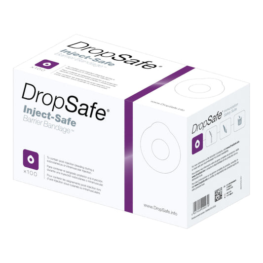 DropSafe® Inject-Safe Barrier Bandage™ Pre-Injection Adhesive Strip