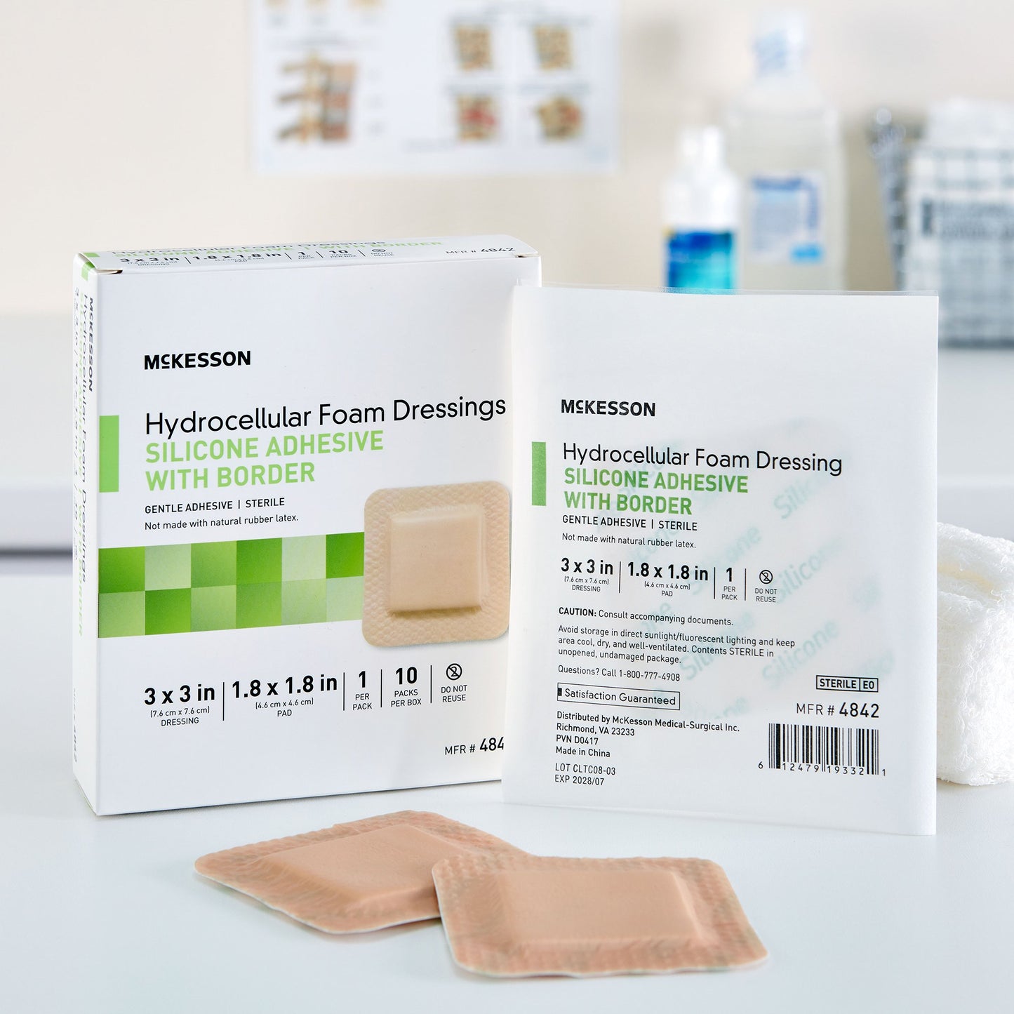 McKesson Silicone Adhesive with Border Silicone Foam Dressing