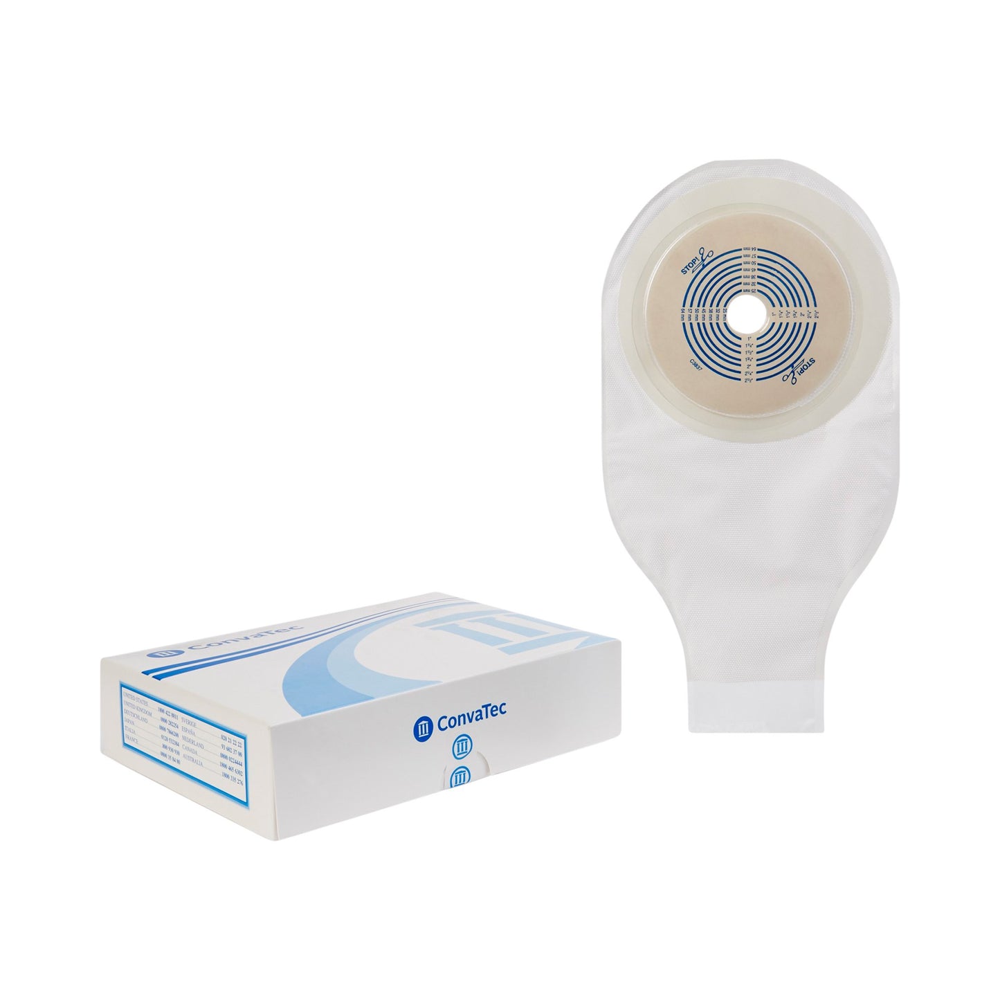 ActiveLife® One-Piece Drainable Transparent Colostomy Pouch, 12 Inch Length