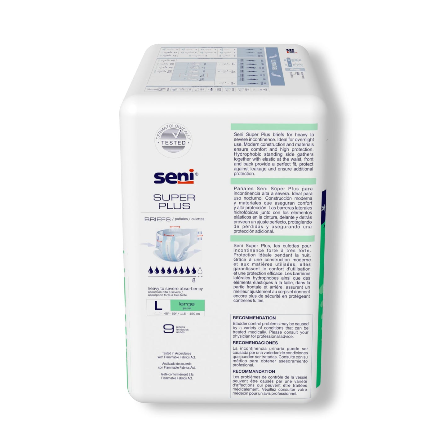 Seni® Super Plus Overnight Heavy to Severe Absorbency Incontinence Brief, Large