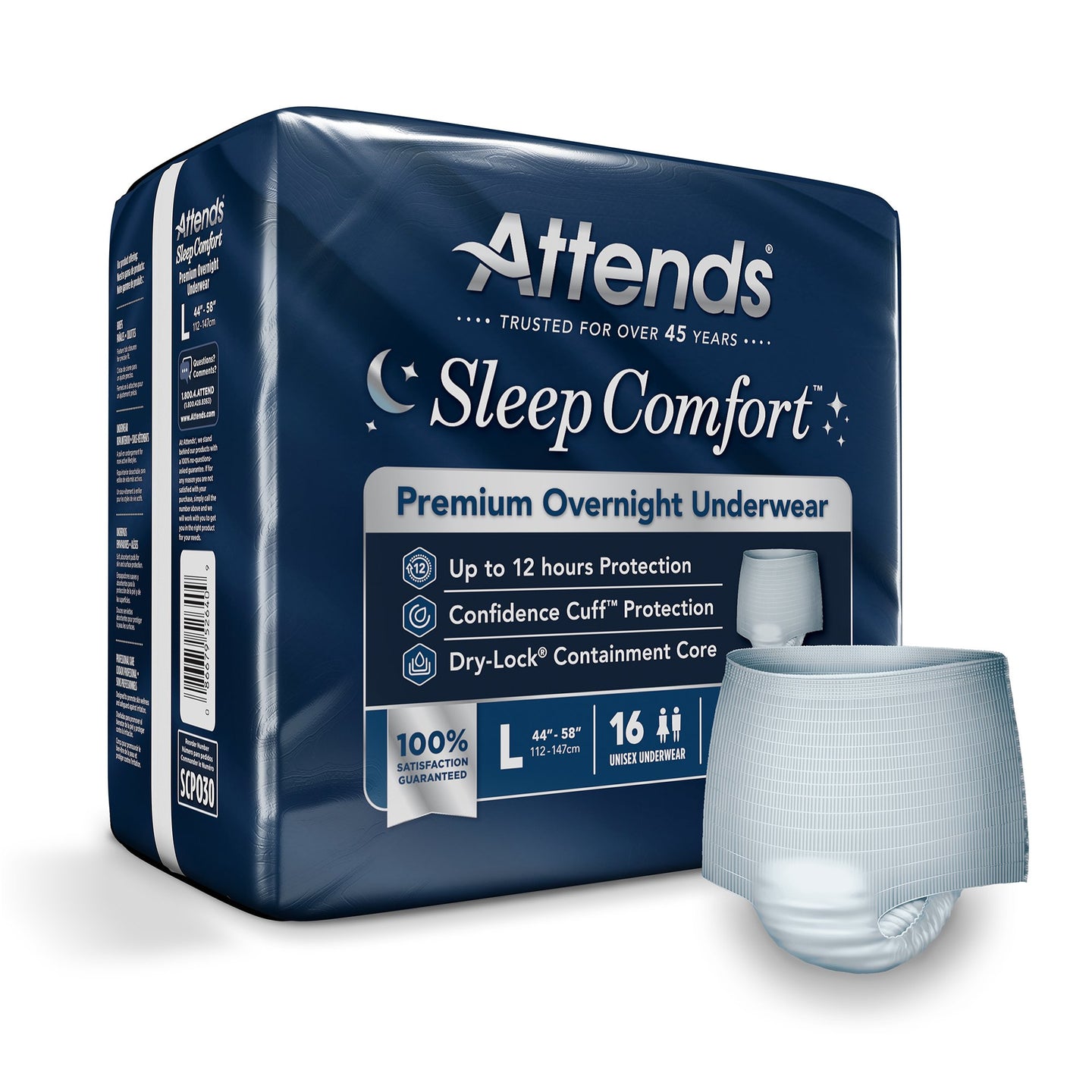 Attends® Sleep Comfort Premium Overnight Underwear, Large