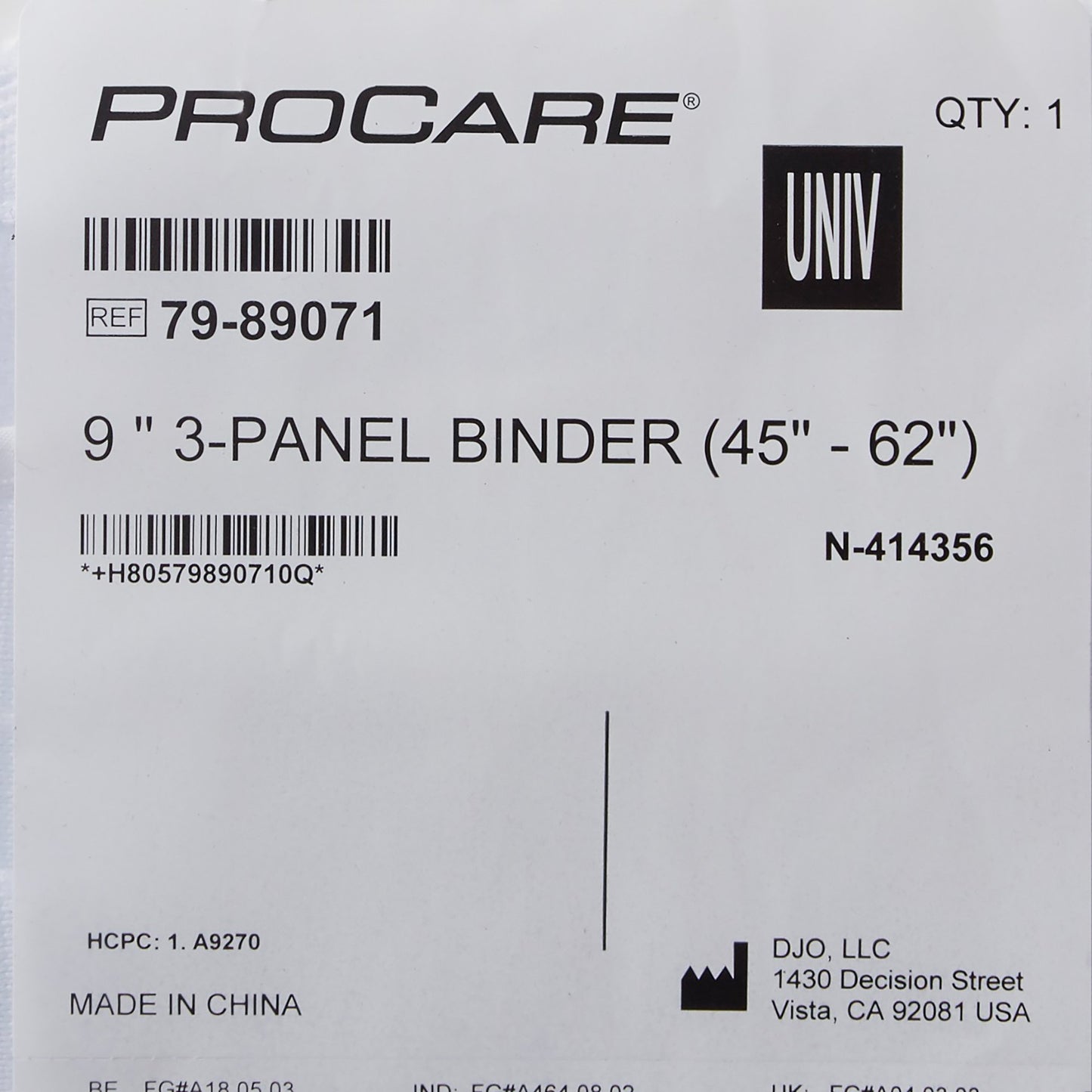 ProCare® 3-Panel Abdominal Support, One Size Fits 45 – 62 Inch Waists