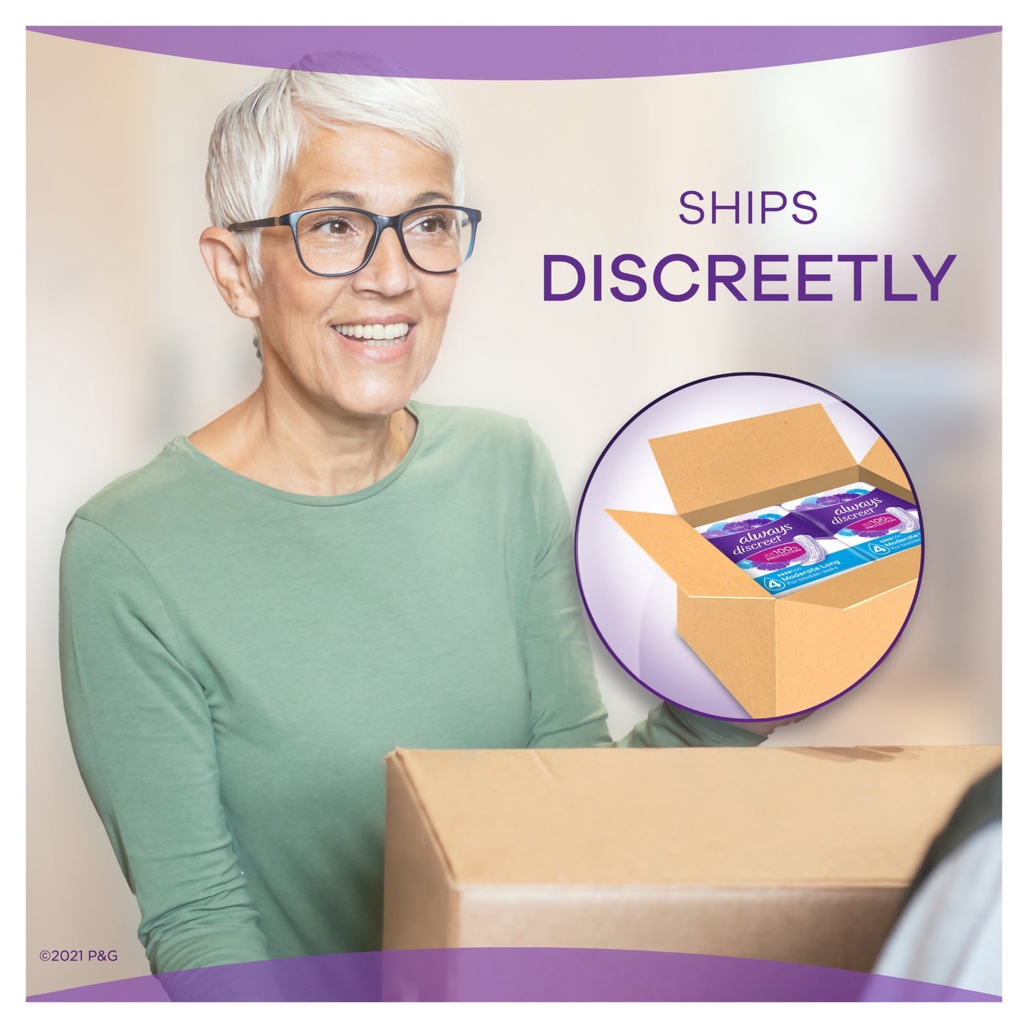 Always® Discreet Bladder Control Pad, Moderate