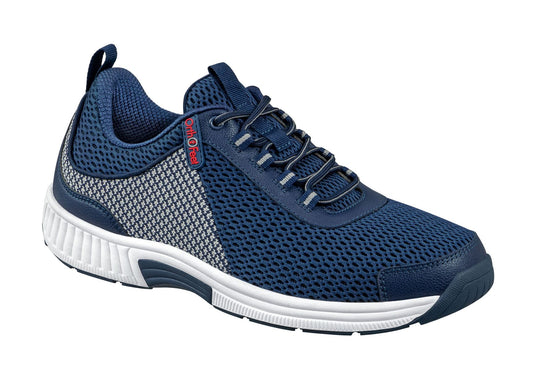 Edgewater Men's Athletic Shoes, Blue, angle view