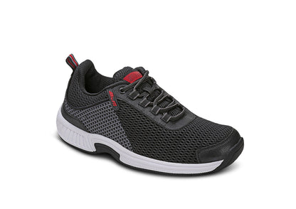 Edgewater Men's Athletic Shoes, Black, angle view