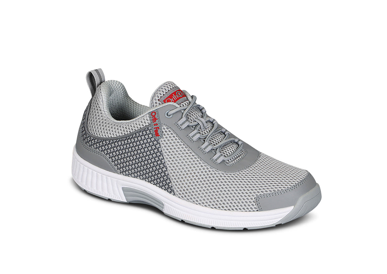 Edgewater Men's Athletic Shoes, Gray, angle view