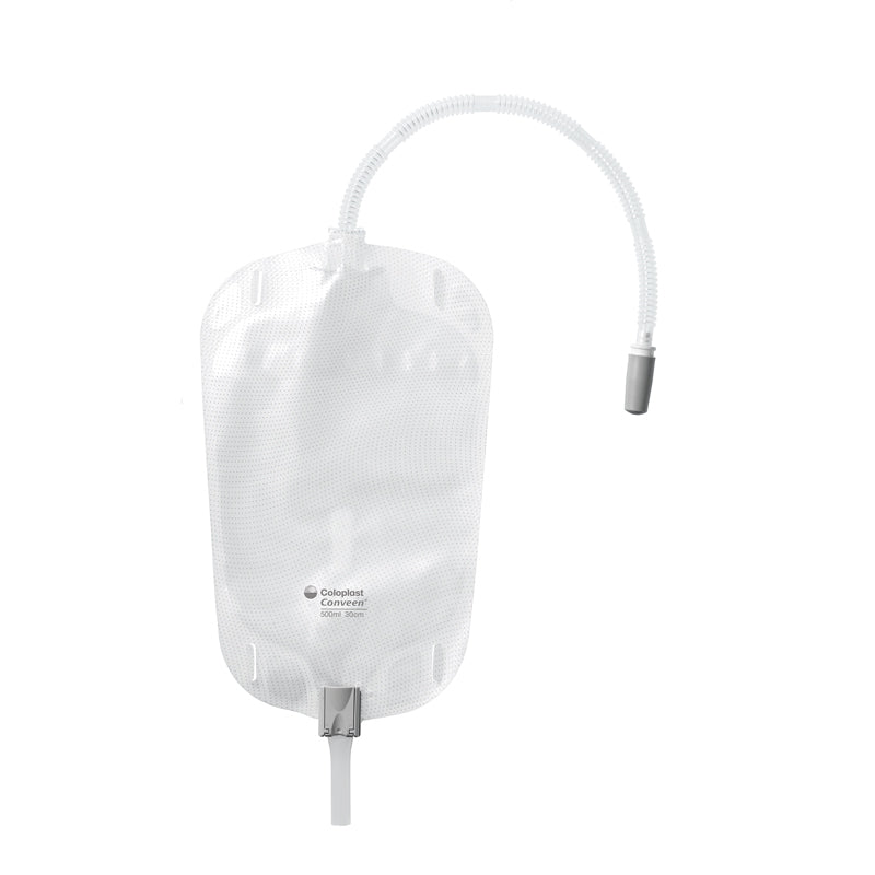 Conveen Security + Leg Bag Levered Opening, Non-Latex Straps, 6 cm Tubing, Sterile, 34 oz, 1000 mL 1ct