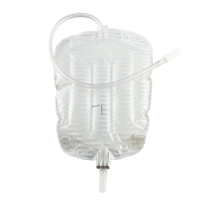 Security+ Sterile Contoured Leg Bag with Anti-Reflux Valve Tubing and Fabric Straps 21 oz