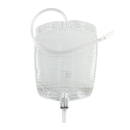 Security+ Contoured Leg Bag with Anti-Reflux Valve, Tubing and Fabric Straps, 28 oz.