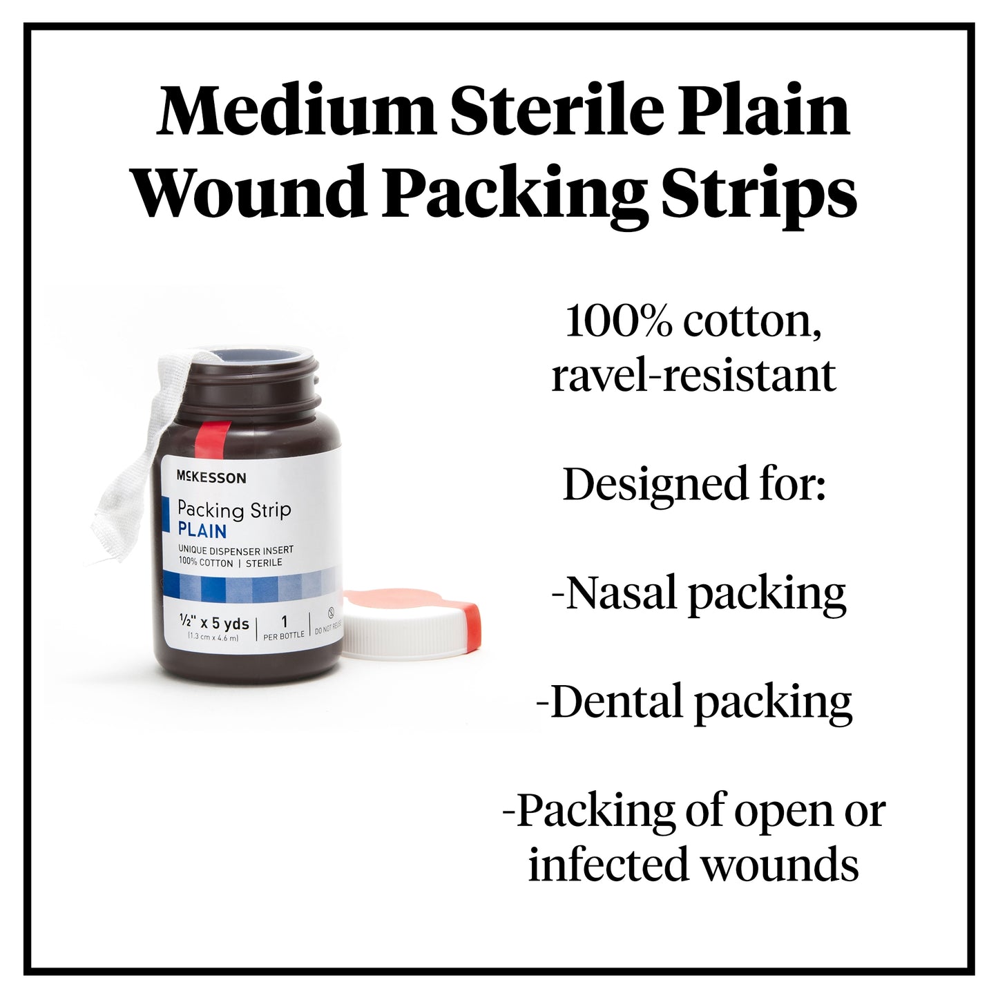 McKesson Packing Strip, 0.5 Inch x 5 Yard