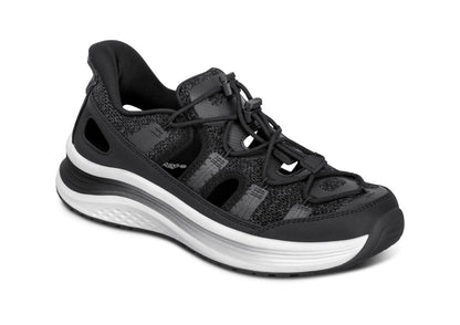 Venus Women's Hands-Free Sandals, Black, angle view